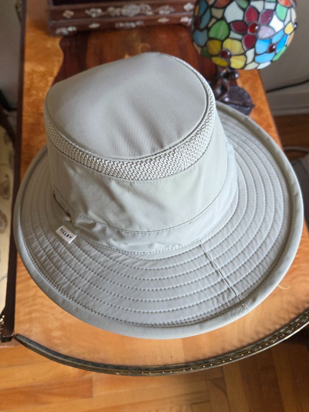 Tilley Airflow Khaki Unisex Wide Brim Sun Hat Drawstring Mesh Upper 7⅛